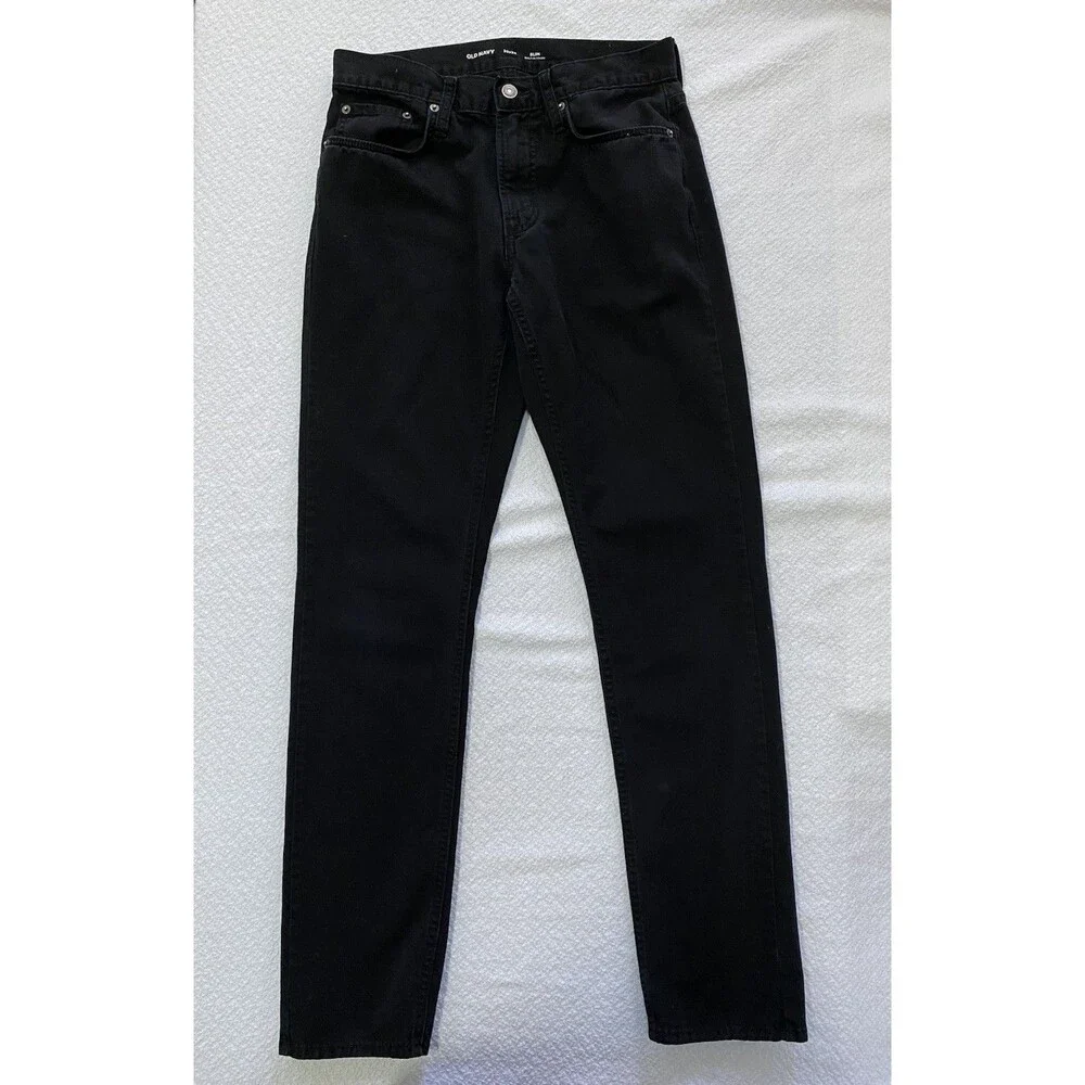 Old Navy Men's Slim Built-In Tough Jeans - Black Jack - 30x34